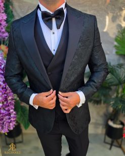 Alternative view of Costum de barbati de ceremonie Set: Sacou, Vesta, Pantalon, Papion- C5280