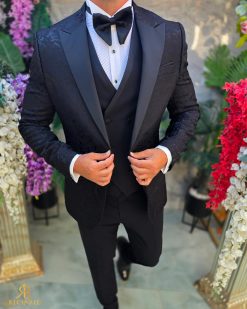 Alternative view of Costum de barbati de ceremonie Set: Sacou, Vesta, Pantalon, Papion- C5281