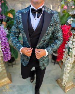 Alternative view of Costum de barbati de ceremonie Set: Sacou, Vesta, Pantalon, Papion- C5282