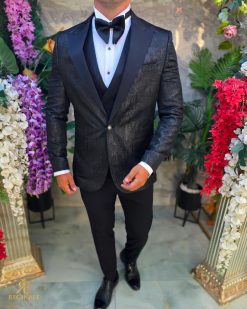 Alternative view of Costum de barbati de ceremonie Set: Sacou, Vesta, Pantalon, Papion- C5286