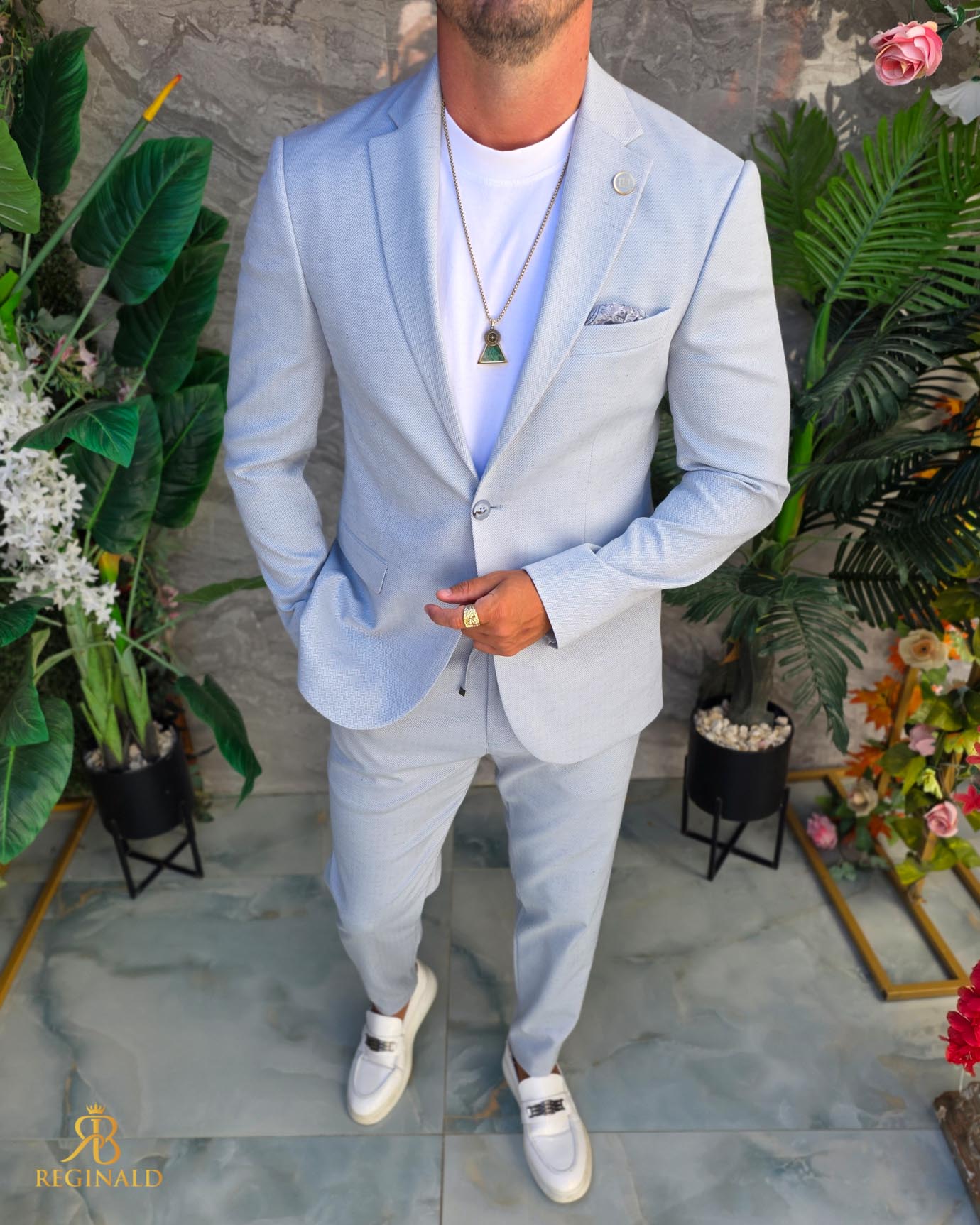 Costum de bărbați, Bleu: Sacou si Pantalon - C5299 - imagine 6