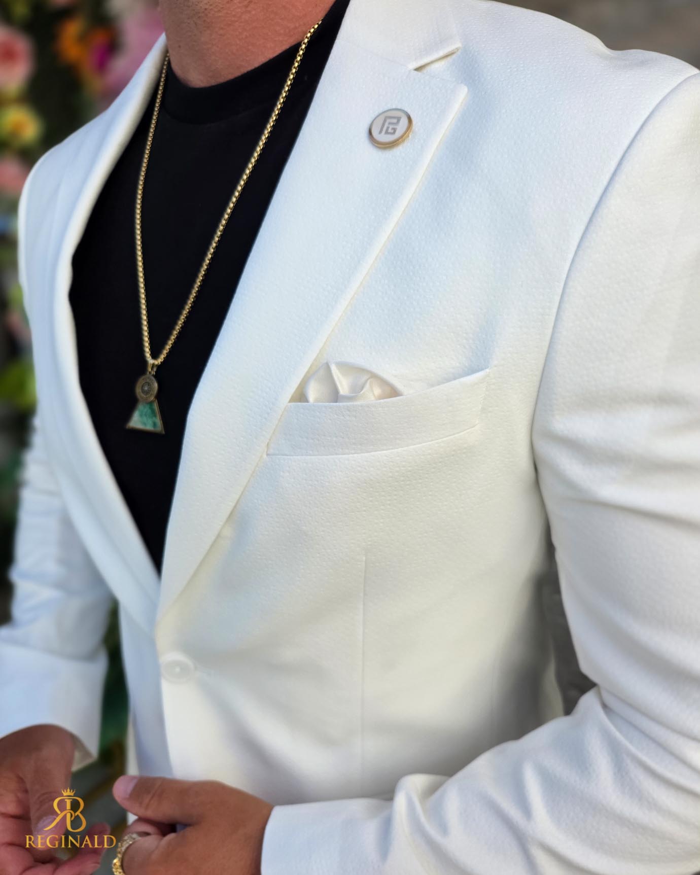 Costum de bărbați, Alb: Sacou si Pantalon - C5300 - imagine 7