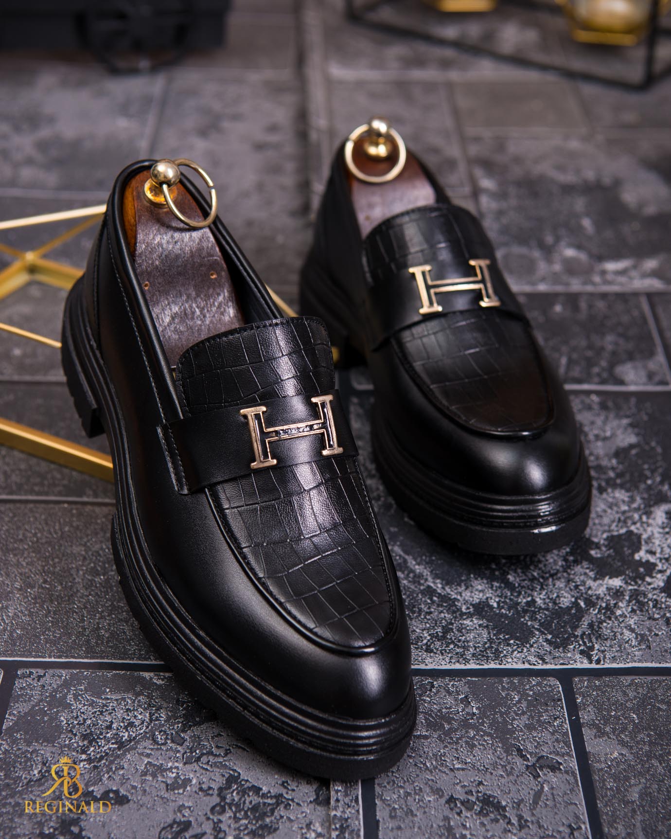 Mocasini de barbati casual, negri, talpa inalta ultra-usoara – AD867 - imagine 6