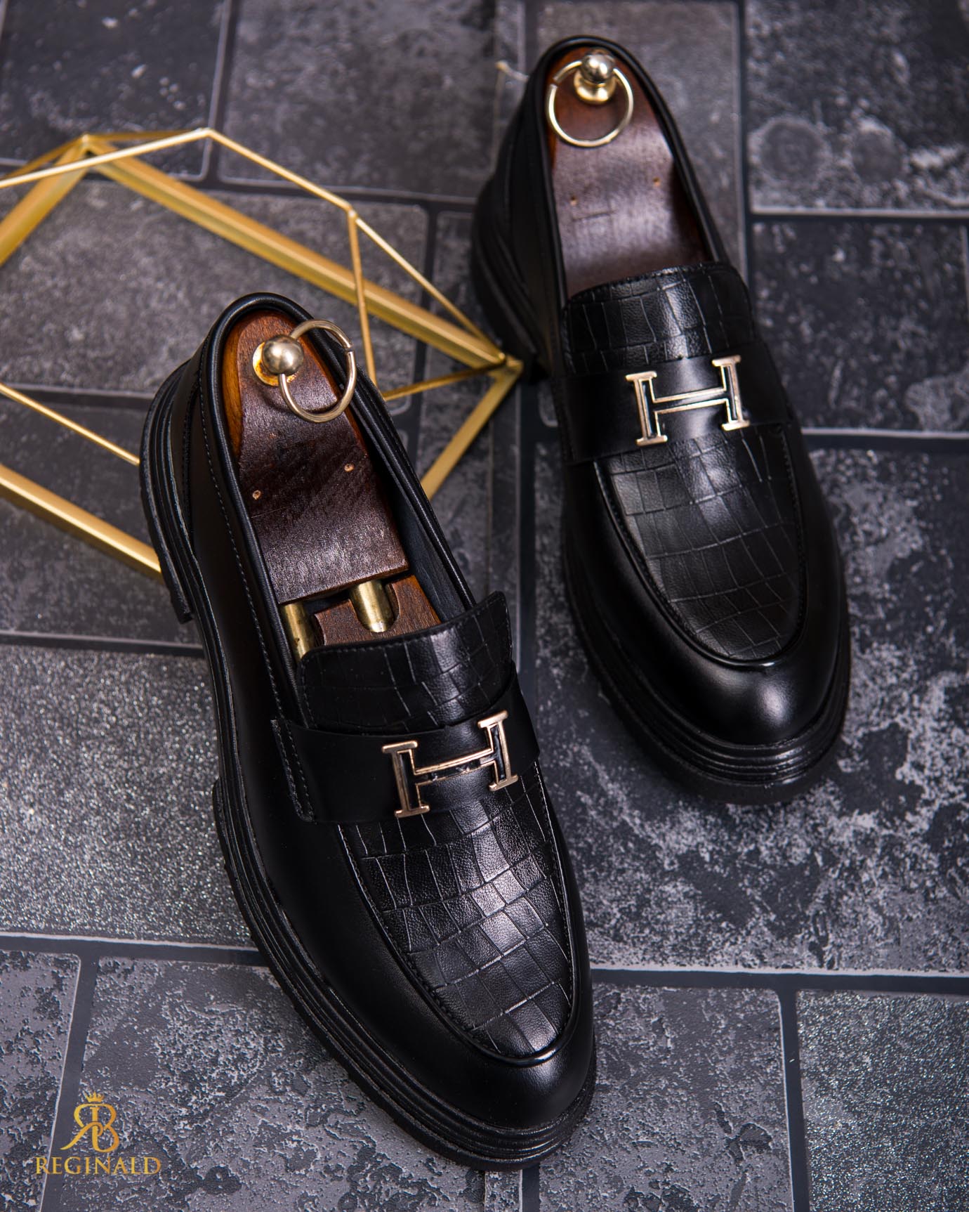 Mocasini de barbati casual, negri, talpa inalta ultra-usoara – AD867 - imagine 7