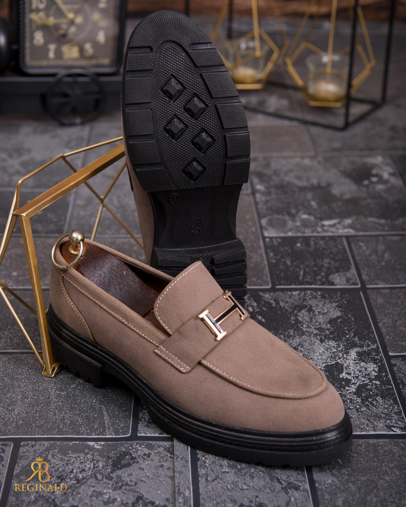 Mocasini de barbati casual, maro, talpa inalta ultra-usoara – AD865 - imagine 5