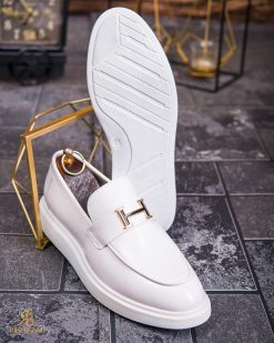 Alternative view of Mocasini de barbati casual, albi, talpa inalta ultra-usoara – AD868