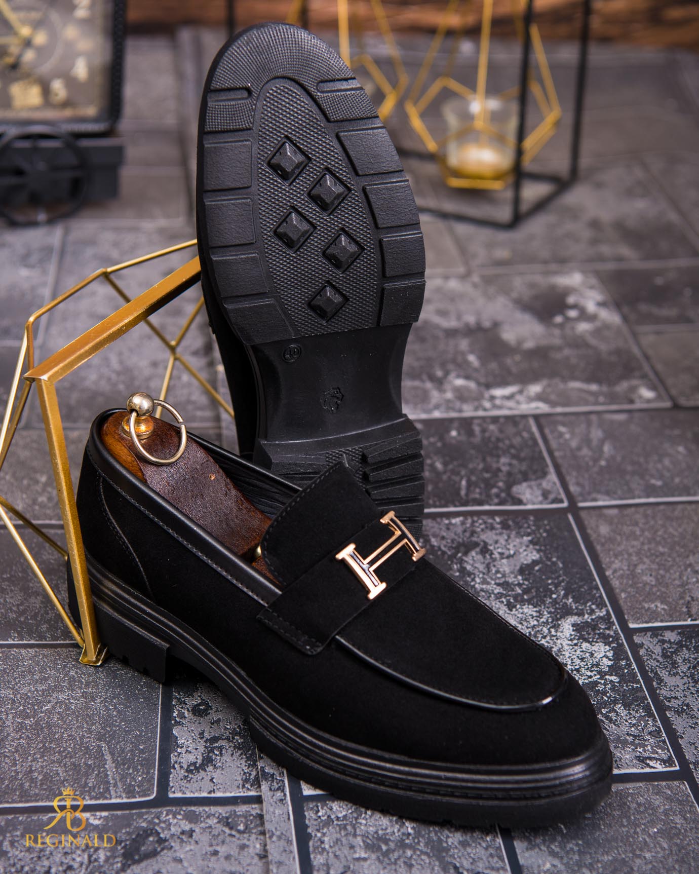 Mocasini de barbati casual, negri, talpa inalta ultra-usoara – AD869 - imagine 4