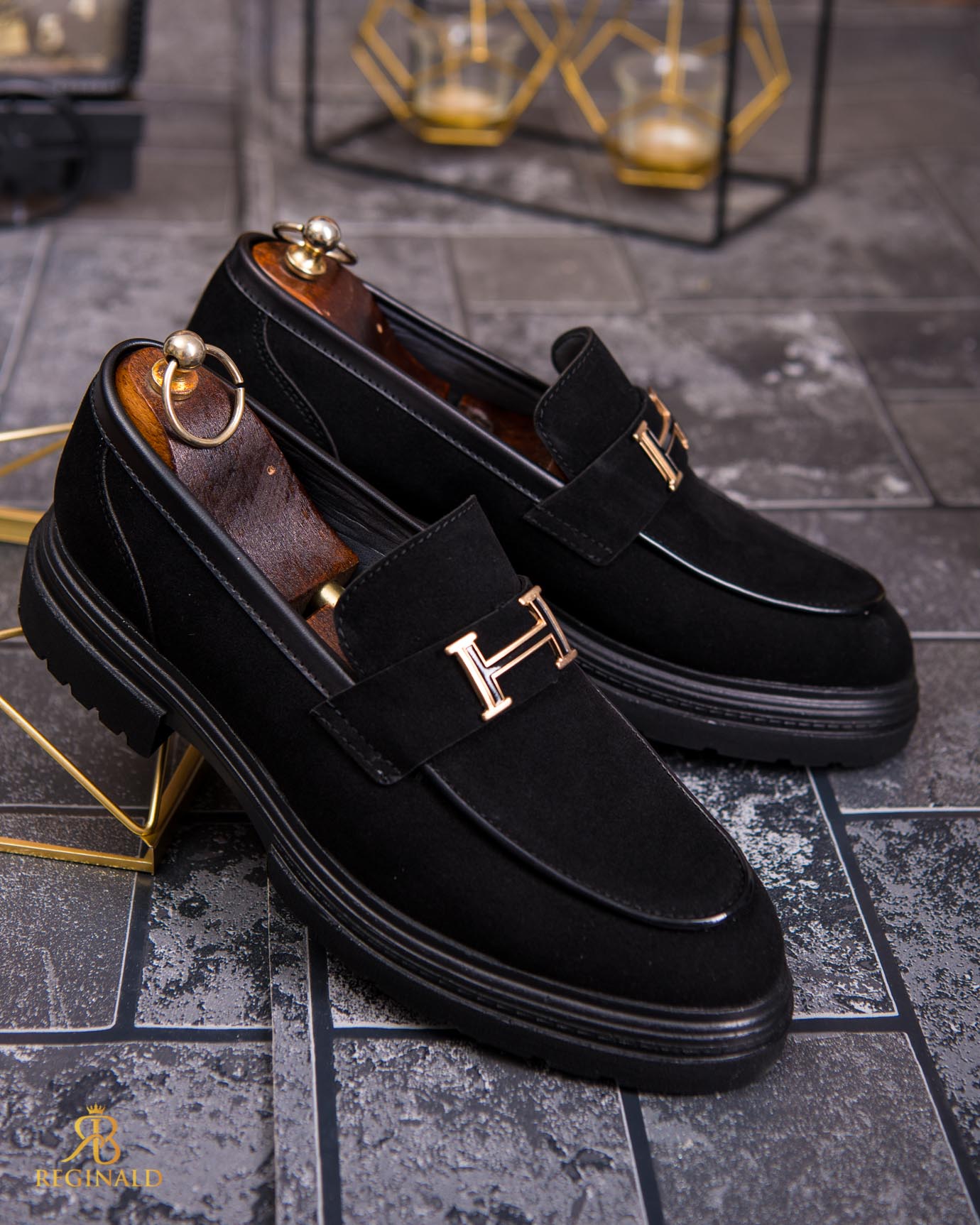 Mocasini de barbati casual, negri, talpa inalta ultra-usoara – AD869 - imagine 2