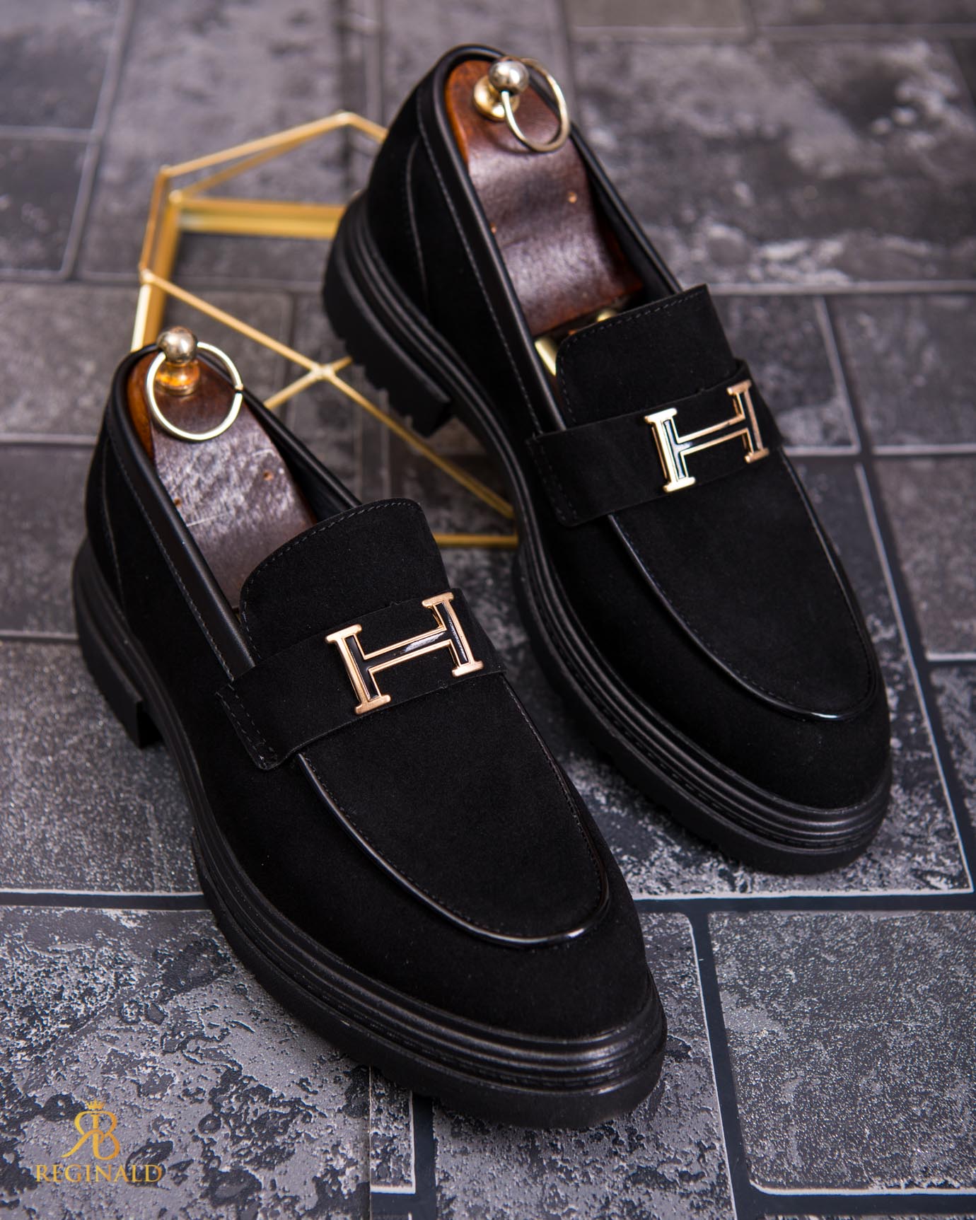 Mocasini de barbati casual, negri, talpa inalta ultra-usoara – AD869 - imagine 5