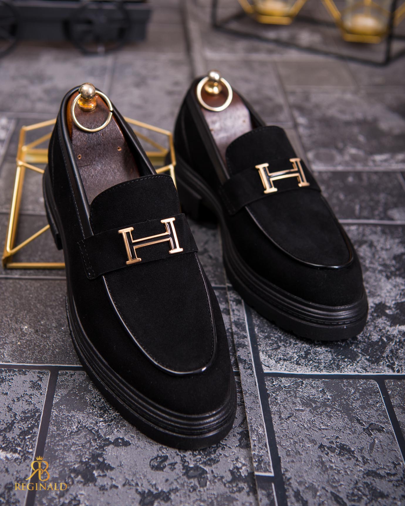 Mocasini de barbati casual, negri, talpa inalta ultra-usoara – AD869 - imagine 6