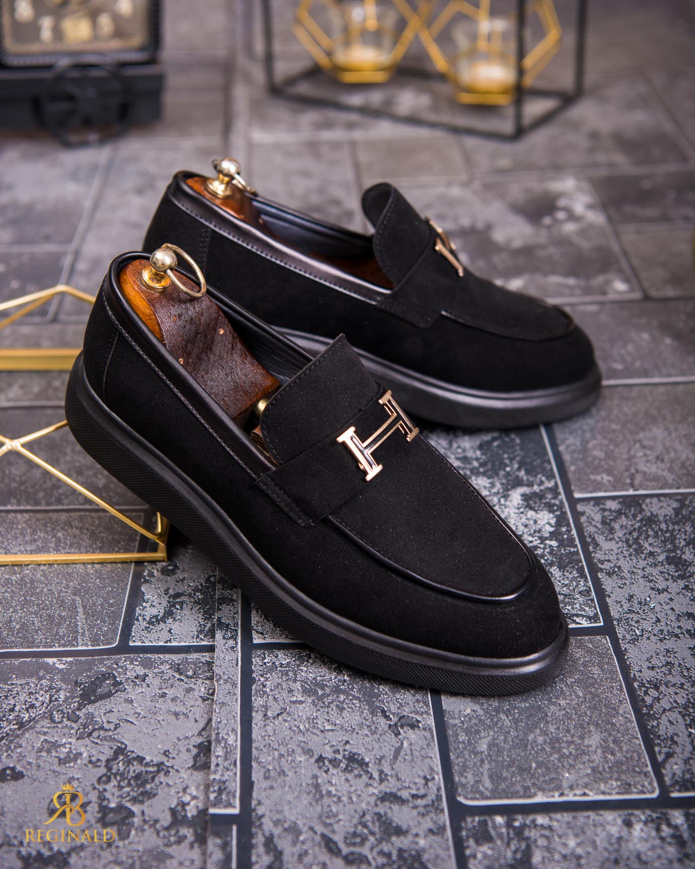 Mocasini de barbati casual, negri, talpa inalta ultra-usoara – AD873 - imagine 3