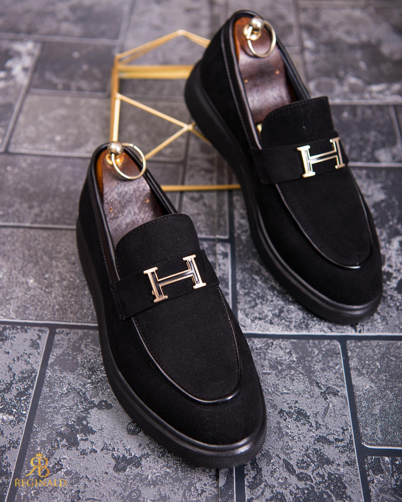 Mocasini de barbati casual, negri, talpa inalta ultra-usoara – AD873 - imagine 4