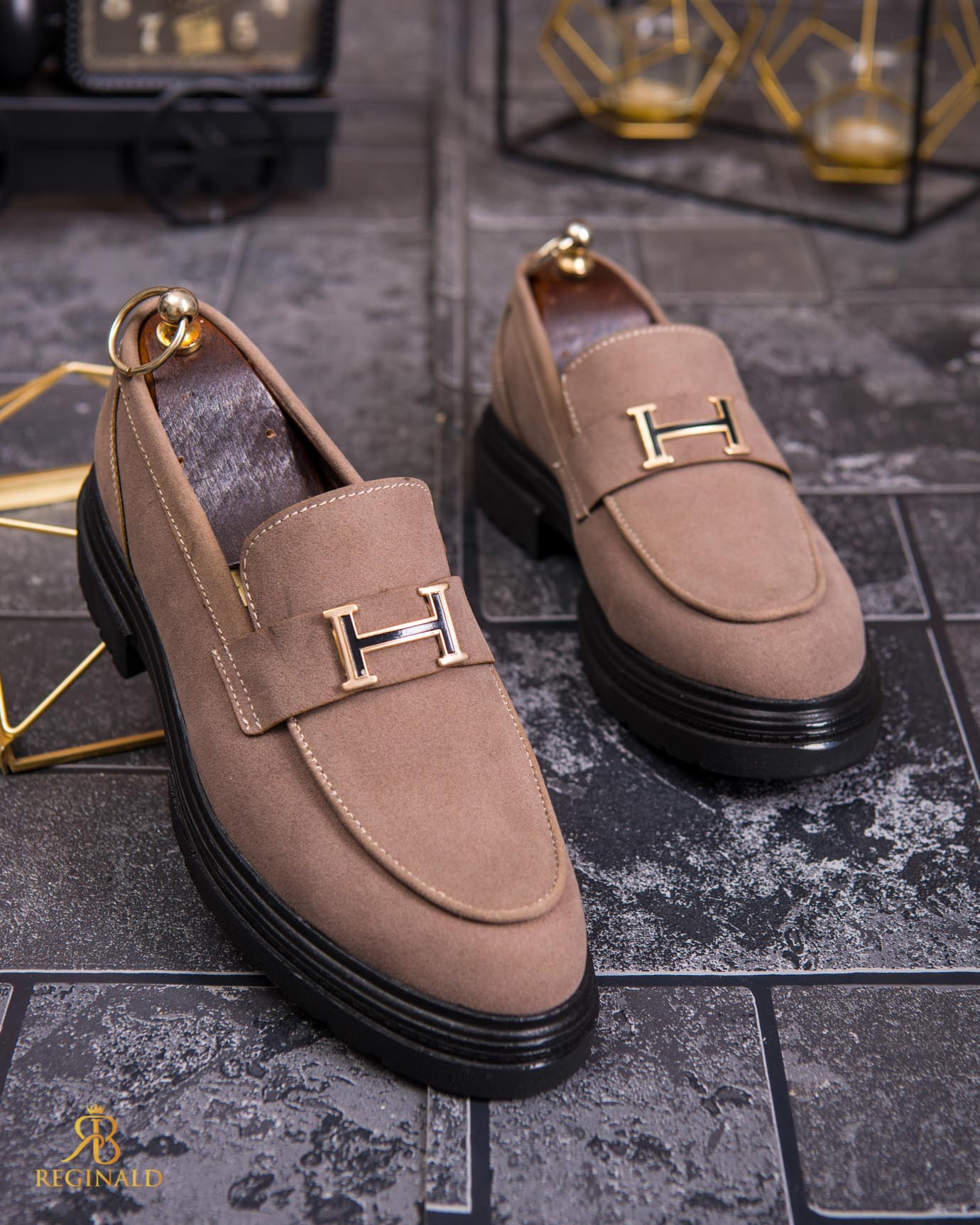 Mocasini de barbati casual, maro, talpa inalta ultra-usoara – AD865 - imagine 4