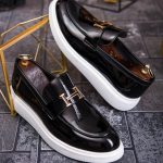 Mocasini de barbati casual, negri, talpa inalta ultra-usoara – AD866