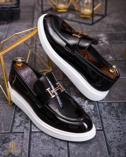 Mocasini de barbati casual, negri, talpa inalta ultra-usoara – AD866