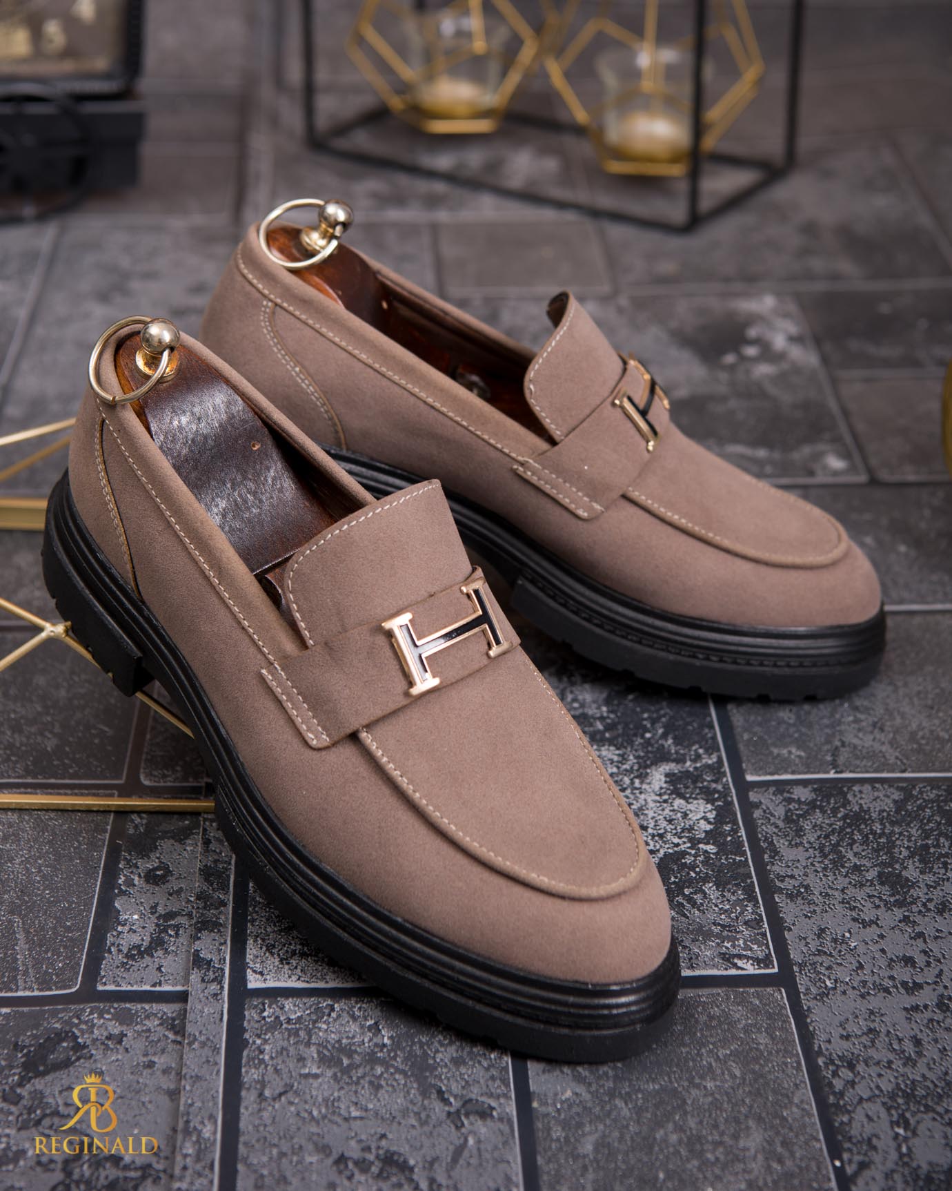 Mocasini de barbati casual, maro, talpa inalta ultra-usoara – AD865 - imagine 6