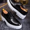 Mocasini de barbati casual, negri cu siret, talpa inalta ultra-usoara – AD857