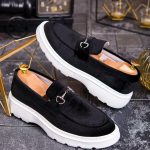 Mocasini de barbati casual, negri, talpa inalta ultra-usoara – AD859