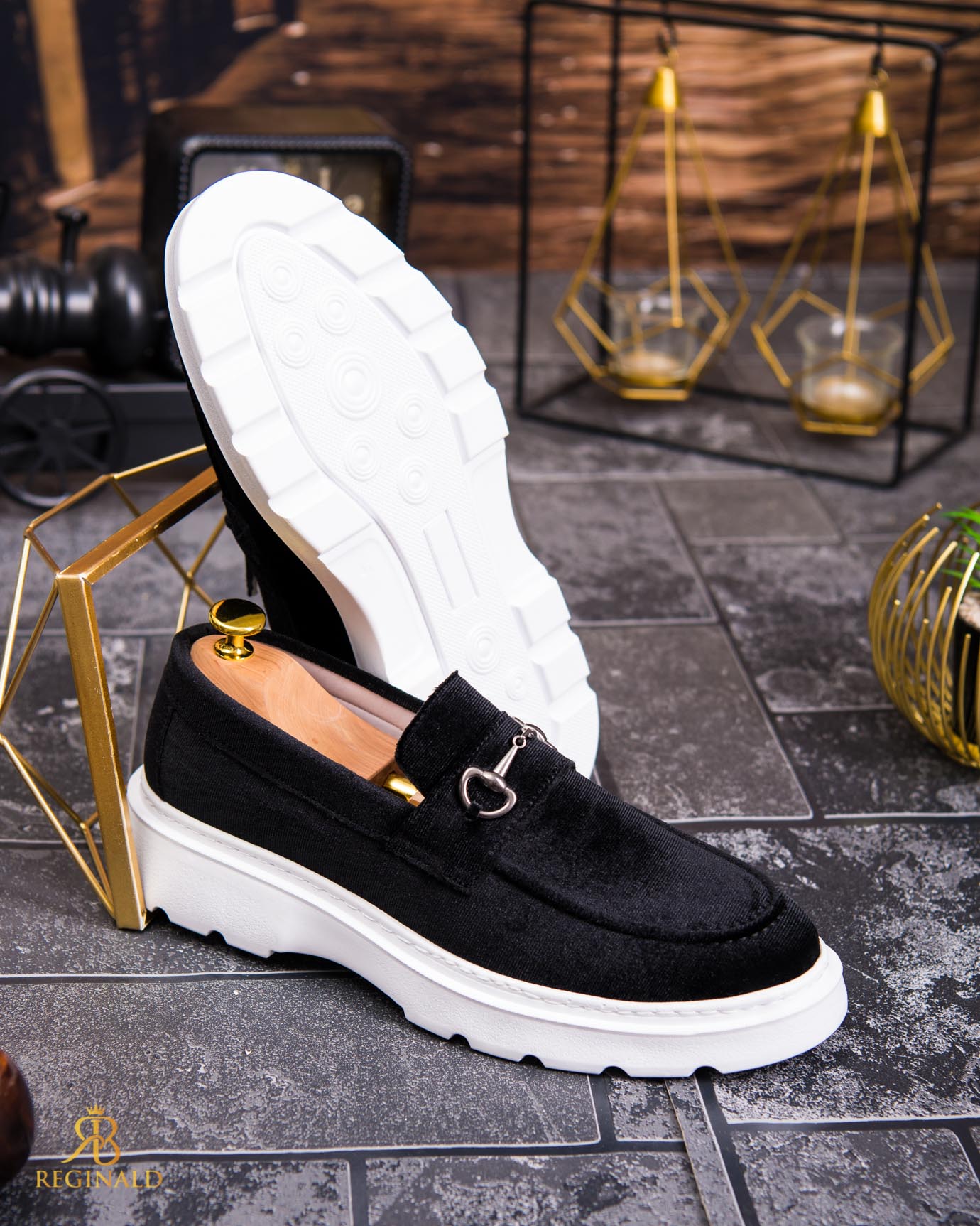 Mocasini de barbati casual, negri, talpa inalta ultra-usoara – AD859 - imagine 2