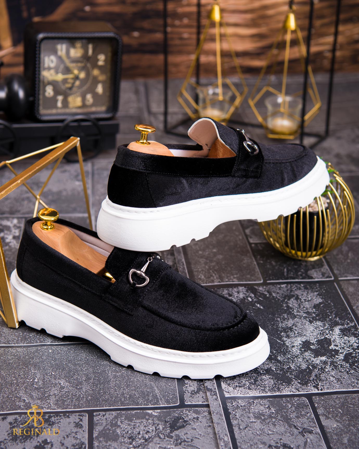 Mocasini de barbati casual, negri, talpa inalta ultra-usoara – AD859 - imagine 3