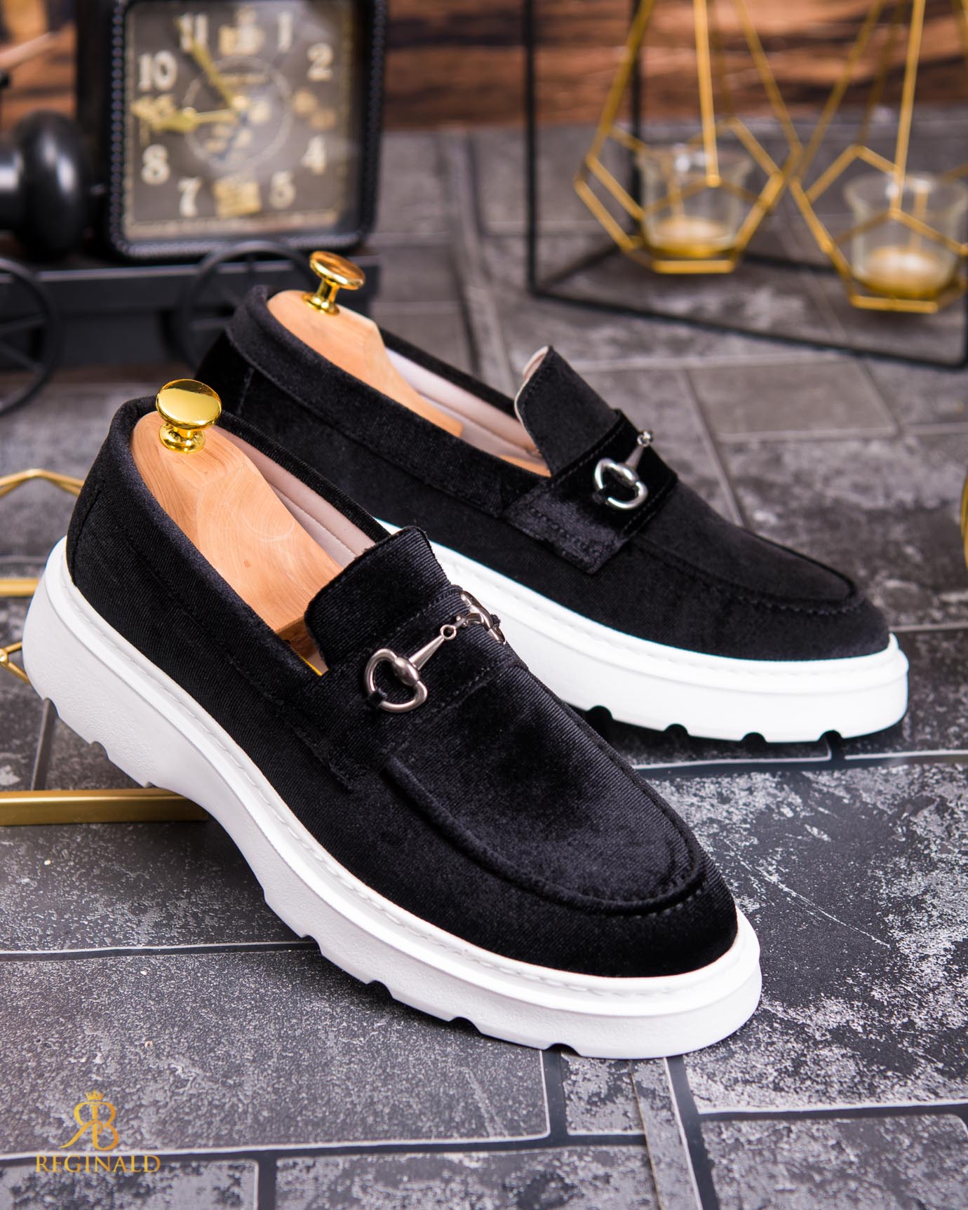 Mocasini de barbati casual, negri, talpa inalta ultra-usoara – AD859 - imagine 4