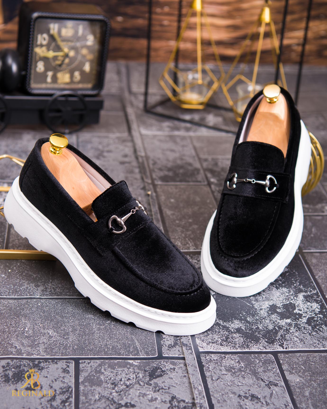 Mocasini de barbati casual, negri, talpa inalta ultra-usoara – AD859 - imagine 5