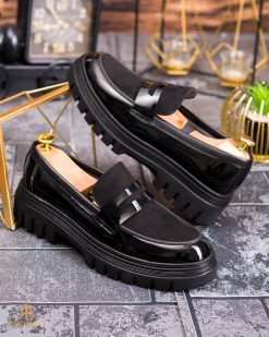 Mocasini de barbati casual, negri, talpa inalta ultra-usoara – AD860