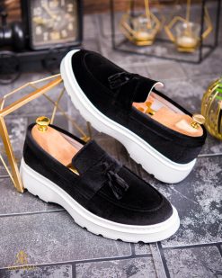 Mocasini de barbati casual, negri, talpa inalta ultra-usoara – AD861