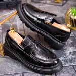 Mocasini de barbati casual, negri, talpa inalta ultra-usoara – AD862