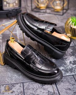 Mocasini de barbati casual, negri, talpa inalta ultra-usoara – AD862