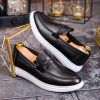 Mocasini de barbati casual, negri, talpa inalta ultra-usoara – AD864