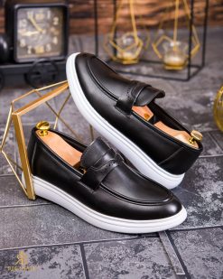 Mocasini de barbati casual, negri, talpa inalta ultra-usoara – AD864