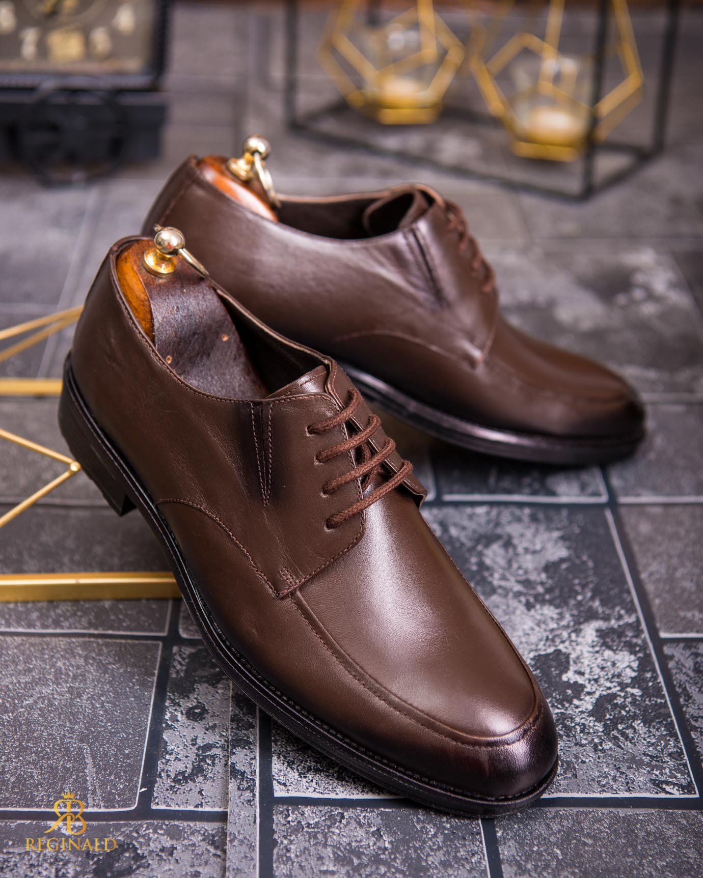 Pantofi de barbati, maro, din piele naturala- P1864 - imagine 2