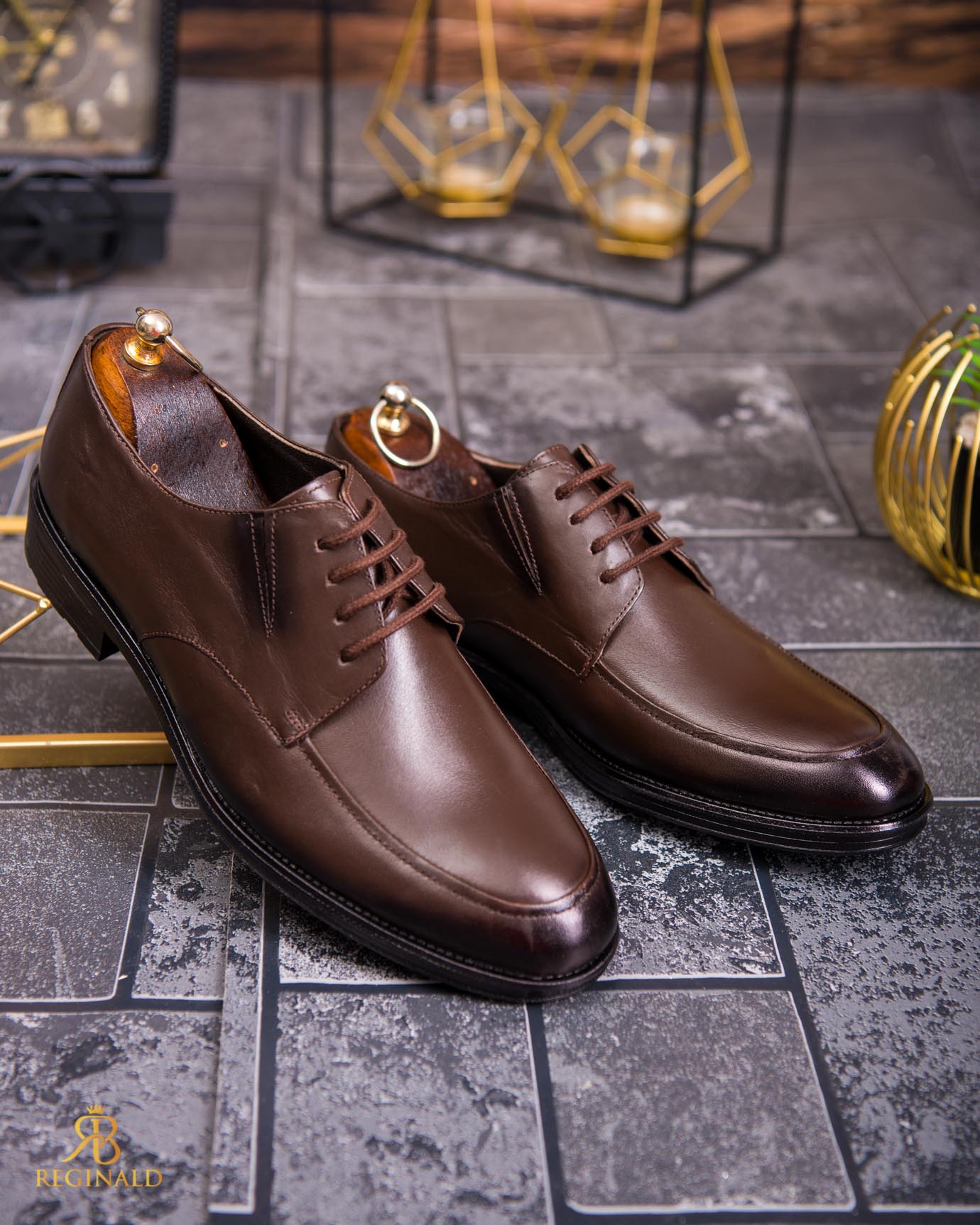 Pantofi de barbati, maro, din piele naturala- P1864 - imagine 3