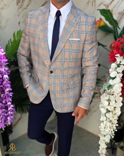 Sacou de bărbați, Slim Fit, in carouri-SC1084