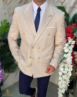 Alternative view of Sacou de bărbați, Slim Fit, Bej din catifea-SC1085