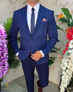 Sacou de bărbați, Slim Fit, Mov-SC1089