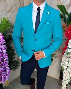 Alternative view of Sacou de bărbați, Slim Fit, Albastru- SC1087