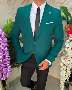 Alternative view of Sacou de bărbați, Slim Fit, Verde-SC1068