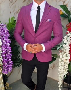 Alternative view of Sacou de bărbați, Slim Fit, Mov deschis- SC1073