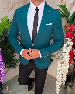 Alternative view of Sacou de bărbați, Slim Fit, Verde- SC1074