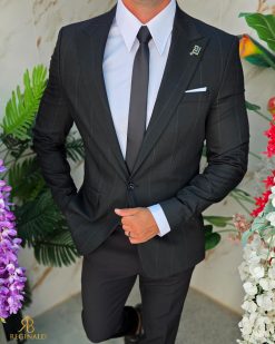 Tinuta 5 piese: Sacou-Pantalon-Camasa-Cravata-Curea- TN223