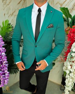 Alternative view of Sacou de bărbați, Slim Fit, Verde- SC1080