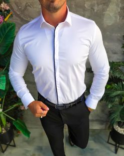 Alternative view of Cămașă alba de barbati, Slim Fit- CR190