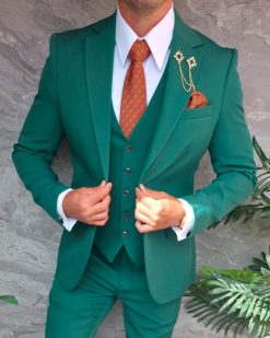 Alternative view of Costum bărbătesc Slim Fit 3 Piese – Verde Smarald - C5328