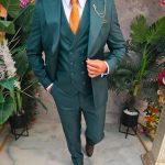 Abito da uomo slim fit a 3 pezzi – Verde smeraldo regale - C5317