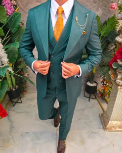 Alternative view of Costum Bărbătesc Slim-Fit 3 Piese – Verde Smarald Regal - C5317