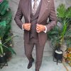 Costum Bărbătesc Slim-Fit 3 Piese – Maro Ciocolatiu - C5315