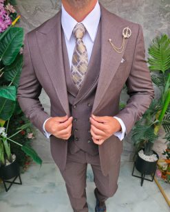 Alternative view of Costum Bărbătesc Slim-Fit 3 Piese – Maro Ciocolatiu - C5315