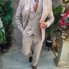 Costum Bărbătesc Slim-Fit 3 Piese – Bej Deschis - C5313